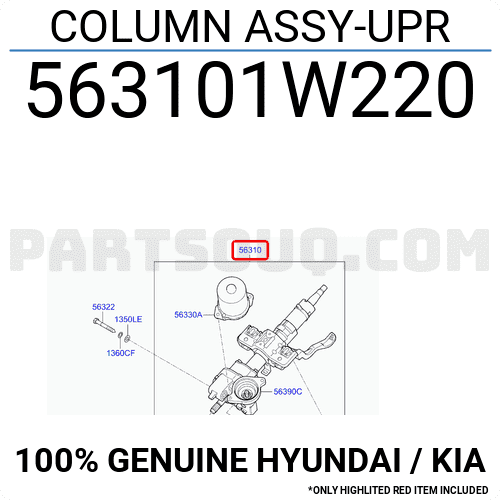 Cụm Điều Khiển Lái Điện Kia Rio Mã phụ tùng 563101W220