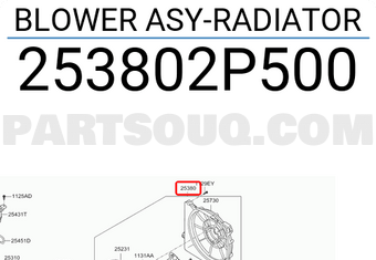 Quạt Gió Động Cơ Máy Xăng Kia Sorento Mã phụ tùng 253802p500