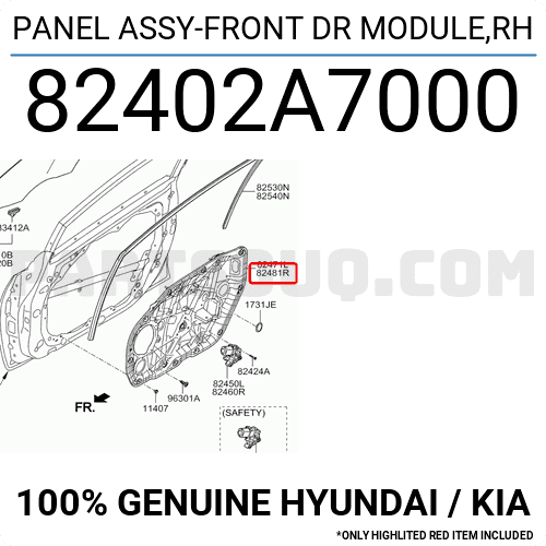 Compa Lên Xuống Kính Trước Phải Kia K3 Mã phụ tùng 82402A7000