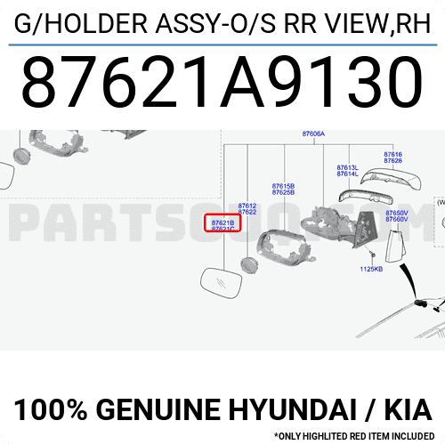 Mặt Gương Chiếu Hậu Phải Có Cảnh Báo Điểm Mù Kia Carnival Mã phụ tùng 87621a9130