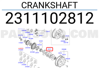 Trục Cơ Kia Morning / Picanto Mã phụ tùng 2311102812