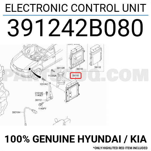Hộp Đen Kia Forte / Cerato Mã phụ tùng 391242b080