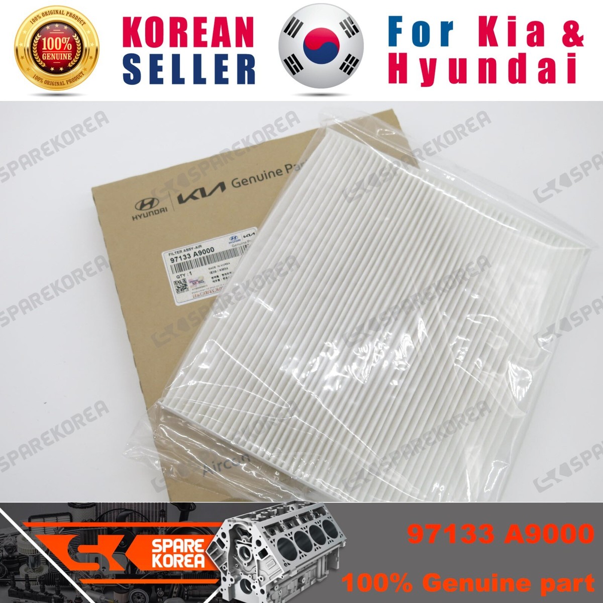 Lọc Gió Điều Hòa Kia Carnival Mã phụ tùng 97133a9000