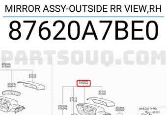 Gương Chiếu Hậu Phải Kia Forte / Cerato Mã phụ tùng 87620a7be0