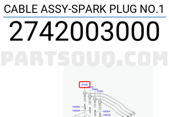 Dây Cao Áp 1.2 Kia Morning / Picanto Mã phụ tùng 2742003011