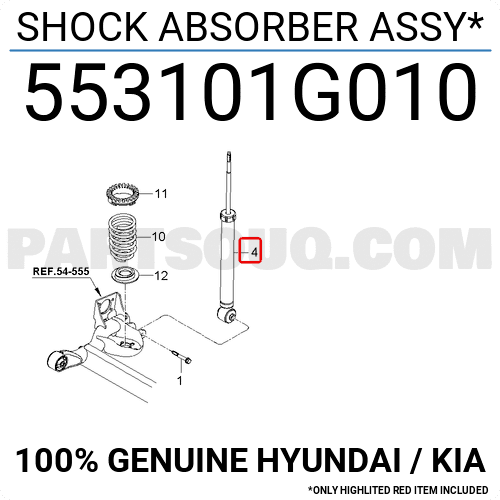 Giảm Sóc Sau Kia Rio Mã phụ tùng 553101G010