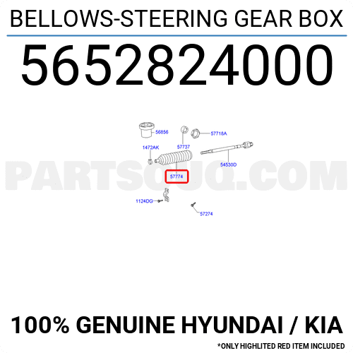 Chụp Bụi Thước Lái Trợ Lực Dầu Kia Morning / Picanto Mã phụ tùng 5652824000