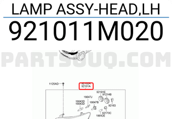 Đèn Pha Trái Mí Trắng Điều Khiển Điện Kia koup Mã phụ tùng 921011M020