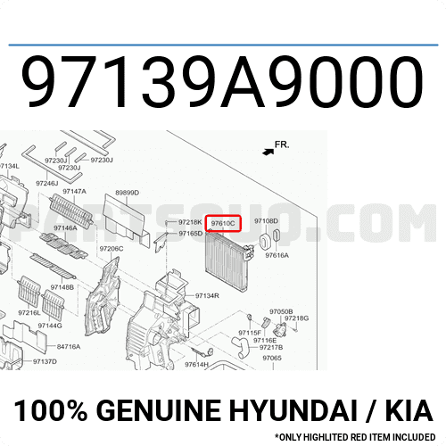 Giàn Lạnh Trong Xe Kia Grand Sedona Mã phụ tùng 97139a9000