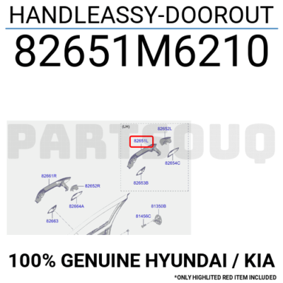 Tay Mở Cửa Ngoài Trái Có Cảm Biến Kia Forte / Cerato Mã phụ tùng 82651m6210