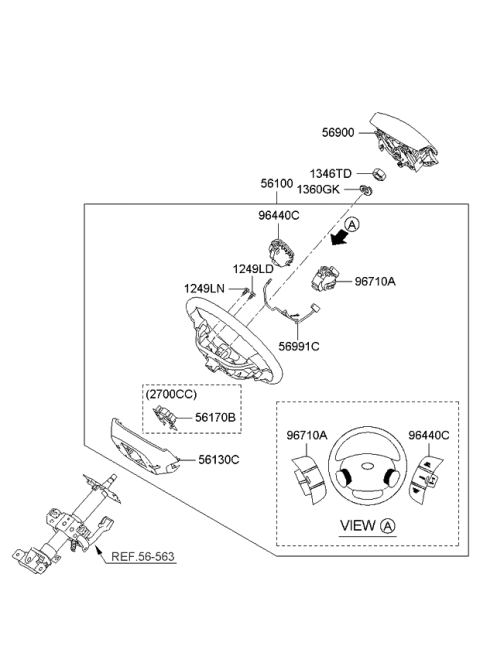 Túi Khí Chính Kia Carens / rondo Mã phụ tùng 569001D010WK