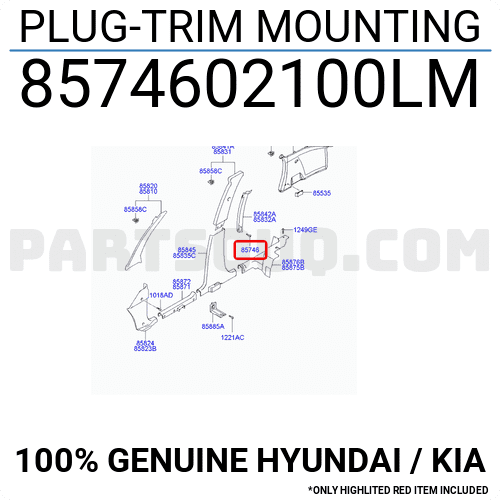 Táp Bi Hông Cốp Hậu Trái Kia Morning / Picanto Mã phụ tùng 857301Y600EQ