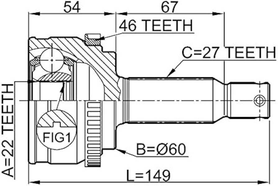 Đầu Láp Ngoài Trái 22X27x60x46abs Kia Forte / Cerato Mã phụ tùng 495002H010