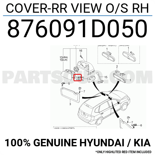 Ốp Chân Gương Phải Kia Carens / rondo Mã phụ tùng 876091d050