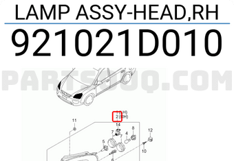 Đèn Pha Phải Kia Carens / rondo Mã phụ tùng 921021D010