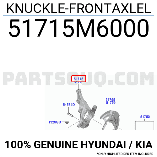 Trụ Lái Trái Kia Forte / Cerato Mã phụ tùng 51715m6000