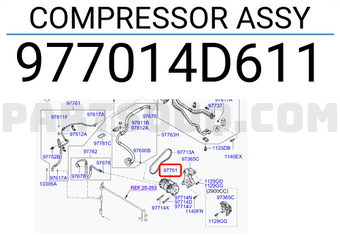 Lốc Điều Hòa Kia Carnival Mã phụ tùng 977014D611