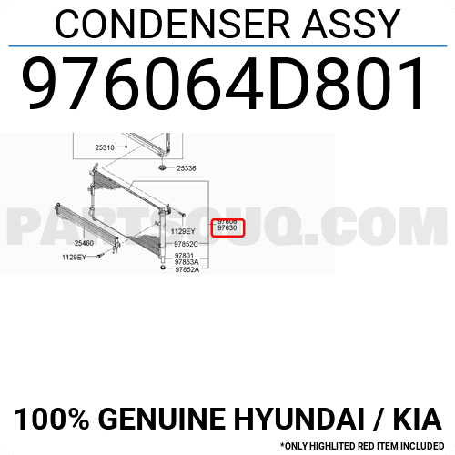 Giàn Nóng Kia Carnival Mã phụ tùng 976064D801