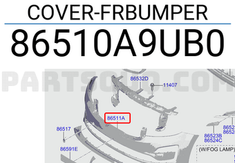 Cản Trước Kia Grand Sedona Mã phụ tùng 86510a9ub0