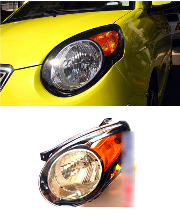 Đèn Pha Trái - Lòng Đen Mí Vàng Kia Morning / Picanto Mã phụ tùng 9210107700
