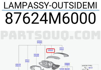 Đèn Xin An Gương Phải Kia Forte / Cerato Mã phụ tùng 87624M6000