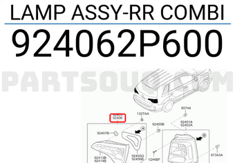 Đèn Hậu Miếng Trong Phải Kia Sorento Mã phụ tùng 924062P600