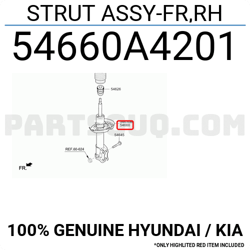 Giảm Xóc Trước Phải Kia Carens / rondo Mã phụ tùng 54660a4201