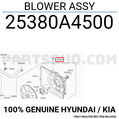 Quạt Gió Động Cơ Kia Carens / rondo Mã phụ tùng 25380a4500