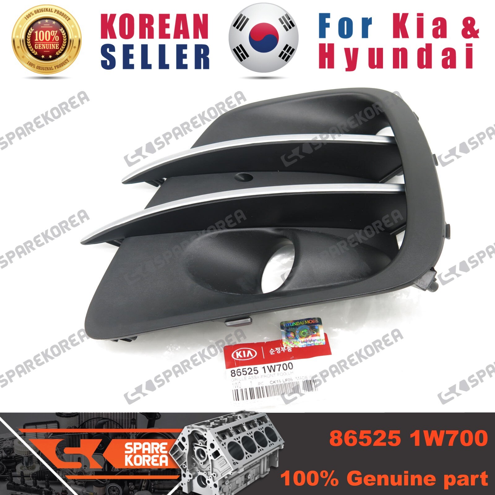 Ốp Đèn Gầm Trái Kia Rio Mã phụ tùng 865251W700