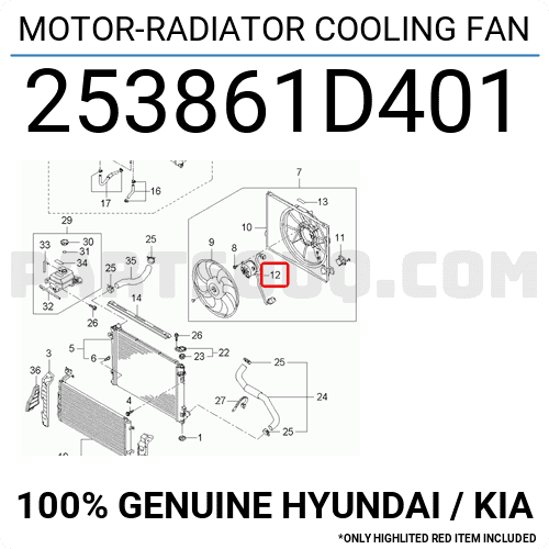 Mô Tơ Quạt Gió Động Cơ Kia Carens / rondo Mã phụ tùng 253861d401