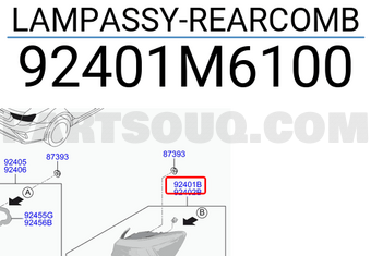Đèn Hậu Miếng Ngoài Trái Kia Forte / Cerato Mã phụ tùng 92401m6100
