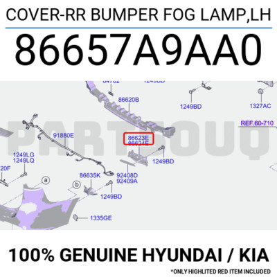 Ốp Đèn Phản Quang Cản Sau Kia Grand Sedona Mã phụ tùng 86657a9aa0