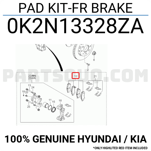 Má Phanh Trước Kia Spectra Mã phụ tùng 0K2N13328ZA