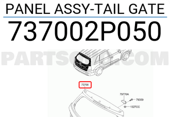 Cửa Hậu Kia Sorento Mã phụ tùng 737002P050