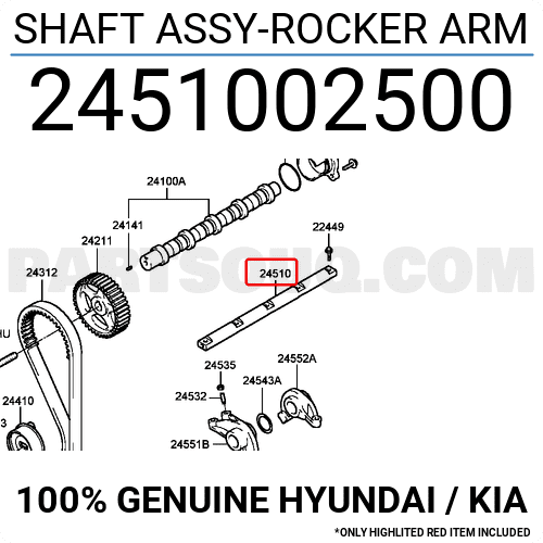 Sáo Dàn Cò 1.1L & 1.0L Kia Morning / Picanto Mã phụ tùng 2451002500