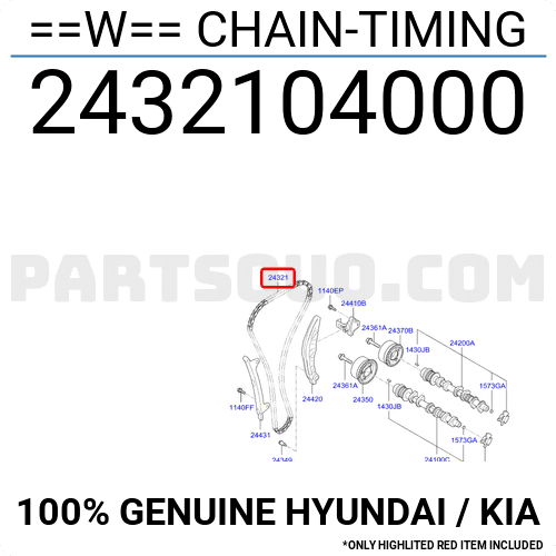 Xích Cam 1.0 Kia Morning / Picanto Mã phụ tùng 2432104000