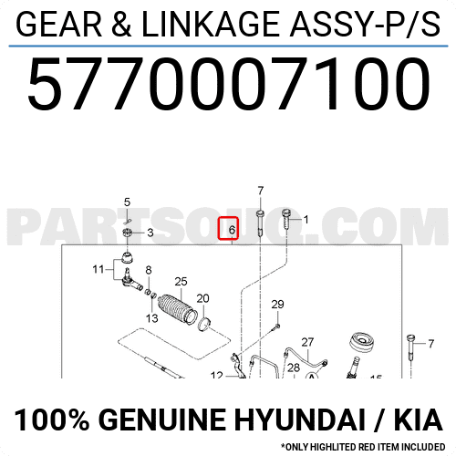 Thước Lái Trợ Lực Dầu Kia Morning / Picanto Mã phụ tùng 5770007100