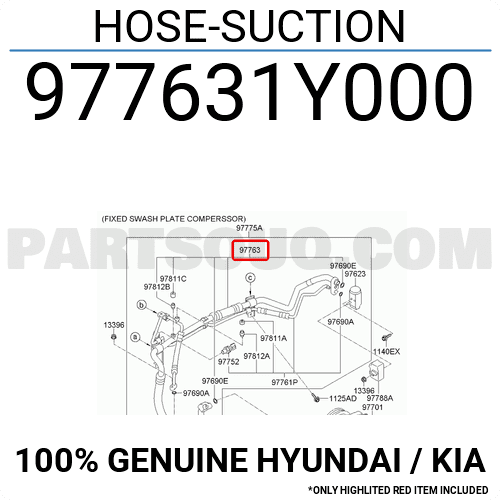 Bộ Ống Ti Ô Điều Hòa Không Liền Van Tiết Lưu Kia Morning / Picanto Mã phụ tùng 977631Y000
