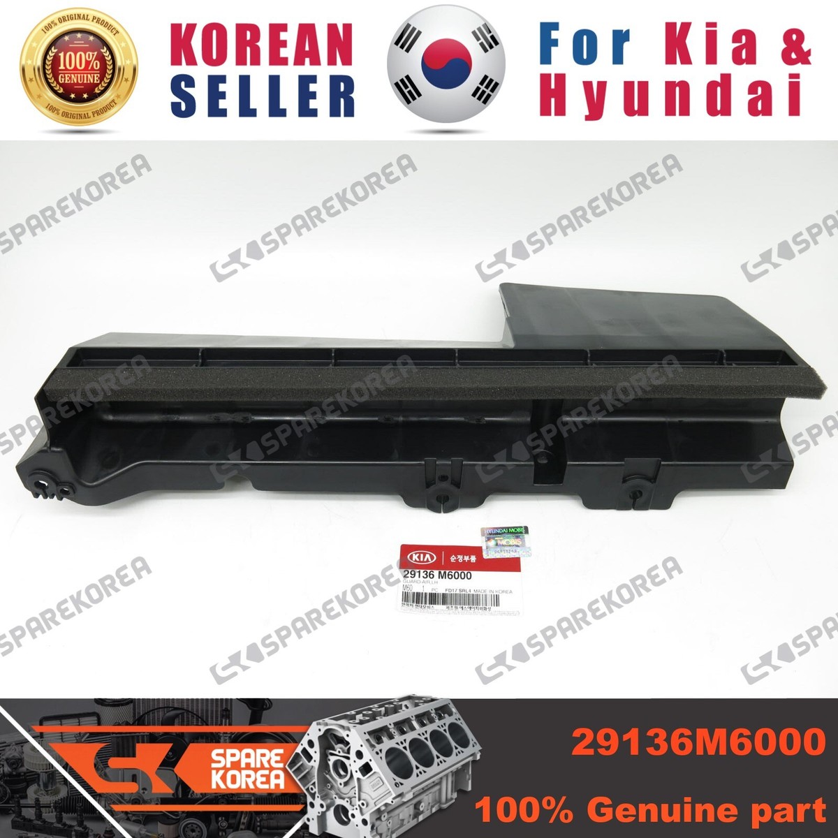 Tấm Bảo Vệ Két Nước Trái Kia Forte / Cerato Mã phụ tùng 29136m6000
