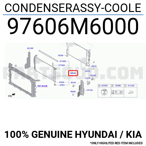 Dàn Nóng Kia Forte / Cerato Mã phụ tùng 97606m6000