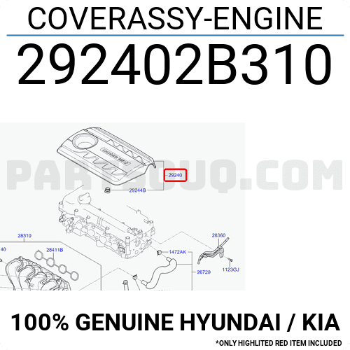 Đèn Hậu Miếng Ngoài Phải Kia Forte / Cerato Mã phụ tùng 292402b310