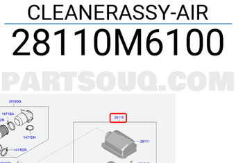 Hộp Lọc Gió Động Cơ Có Đựng Lọc Kia Forte / Cerato Mã phụ tùng 28110m6100