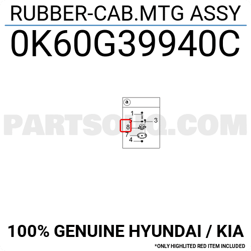 Cao Su Chân Ca Bin Kia K Mã phụ tùng 0K60G39940C