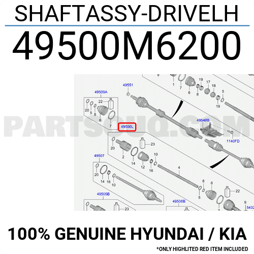 Cây Láp Trái Kia Forte / Cerato Mã phụ tùng 49500M6200