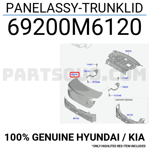 Cốp Hậu Kia Forte / Cerato Mã phụ tùng 69200m6120