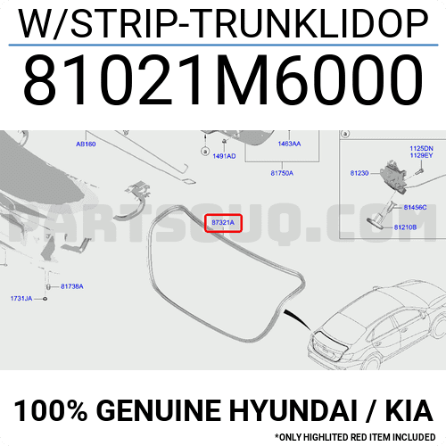 Ốp Viền Cửa Hậu Kia Forte / Cerato Mã phụ tùng 81021M6000