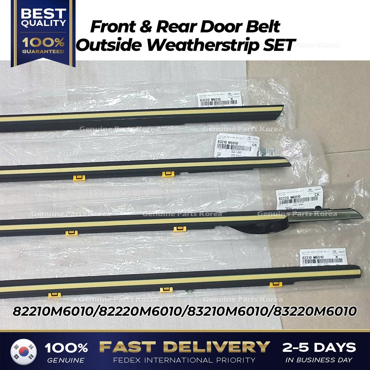 Nẹp Chân Kính Cánh Cửa Ngoài Trước Trái Kia Forte / Cerato Mã phụ tùng 82210M6010
