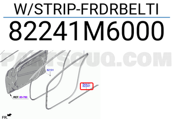 Nẹp Chân Kính Cánh Cửa Trong Trước Phải Kia Forte / Cerato Mã phụ tùng 82241M6000