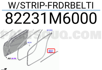 Nẹp Chân Kính Cánh Cửa Trong Trước Trái Kia Forte / Cerato Mã phụ tùng 82231M6000