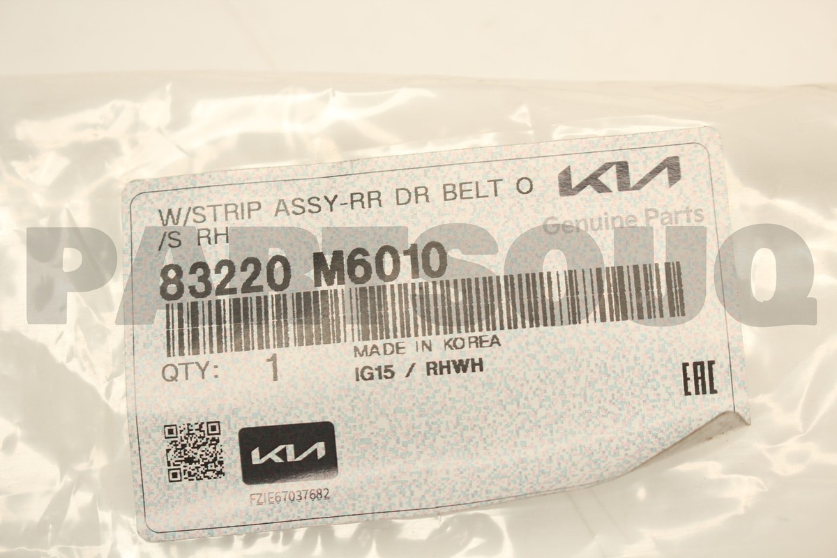 Nẹp Chân Kính Cánh Cửa Ngoài Sau Phải Kia Forte / Cerato Mã phụ tùng 83220M6010